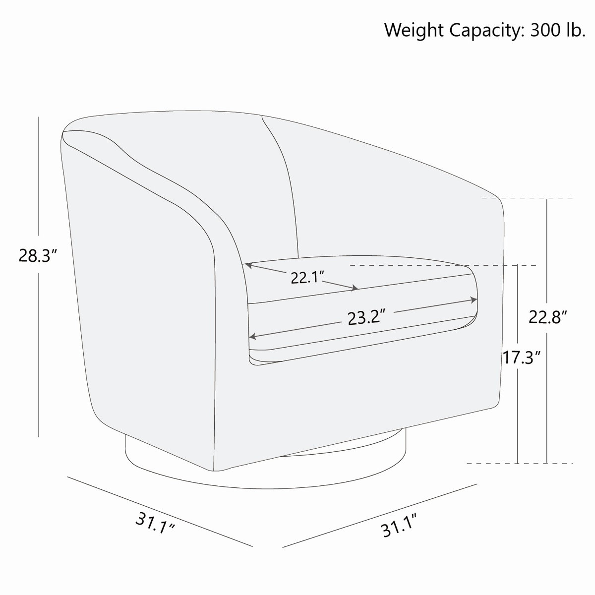 Bennett Upholstered Swivel Barrel Chair